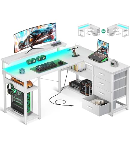 Amazon | ゲーミングデスク L 字 カーボン調 幅 140cm コンセント付き Amazon | ゲーミングデスク L 字 カーボン調 幅 140cm コンセント付き