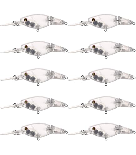 FREE FISHER Unpainted Fishing Lures - 20pcs Clear Crankbait Blanks, 90mm/10g Hard Plastic Baits - View #8