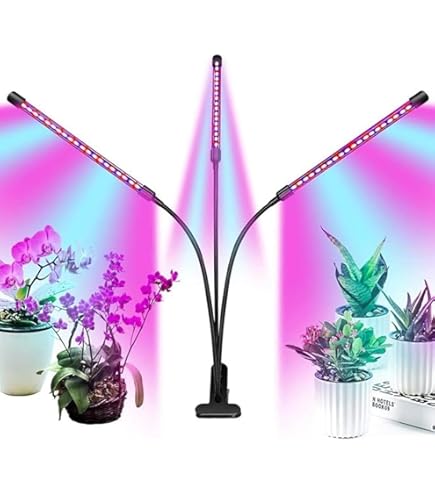Amazon.co.jp: LED植物育成ライト スタンド付き4ヘッドプラントライト