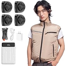 Amazon.co.jp: [Hon&Guan] 空調作業服 ファン付きベスト 4ファン