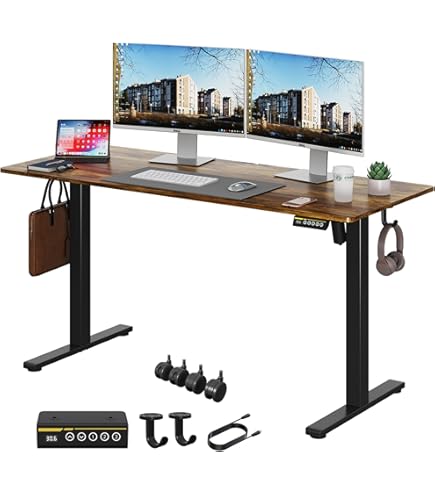 Amazon | 昇降デスクスタンディング昇降式幅100*奥行60cm電動上下昇降