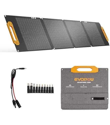 Amazon | 2025最新 Evopow ソーラーパネル 100W ソーラーチャージャー