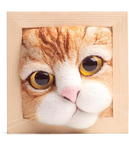 Amazon.co.jp: AZ-FRONT 羊毛フェルト DIY キット 手作り猫顔デザイン