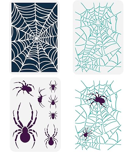 Reusable Spider Web Stencil – 8x8 Inch For Halloween Painting On Walls, Wood, Fabric