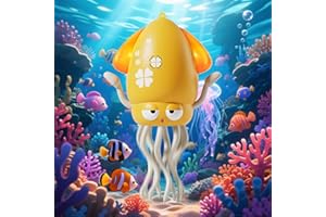 子供向電動自動回避タコ、LEDと音楽付きで踊る電動タコのおもちゃ、充電式クロール、インタラクティブな障害物回避センサー、犬、猫、子供向けミュージカルロボットペットおもちゃ (黄色)