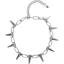 シルバー 超高品質！大注目！ トゲトゲ スパイク ブリンブリンネックレス パンク 71Nu36v031L._AC_UL210_SR210,
