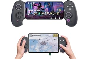 S9 Gaming Phone Controller for iPhone 15/16, iPad 6/7 and Android Phone Tablet, Bluetooth and Type-C Mobile Gamepad with App,