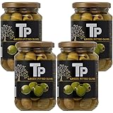 TP グリーンオリーブ 340g×4個 瓶 [ スペイン産 種抜き 塩漬け オヒブランカ種 ]