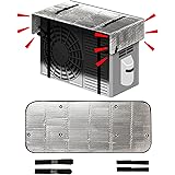 [NISYO] ハイグレード エアコン 室外機カバー 遮熱シート 日よけパネル アルミ ヒサシ付 ワイドタイプ エアコンカバー 省エネ 節電 室外機の故障予防 ベルト式
