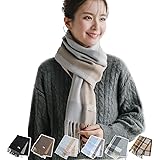 [一木良品] 春向け薄手マフラー【カシミヤタッチ・水洗い可能】大判薄手 マフラー ストール チェック 無地 スクール 制服 学生 中学生 高校生 大人 クリスマスプレゼント 定番 レディース メンズ 男女兼用 軽量 柔らかい ふわふわ 敏感肌対応