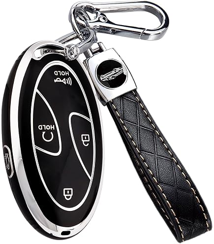 ShuDay Key Fob Case For Hyundai Ioniq 6, Grandeur, KONA, Santa Fe, Elantra 2022-2024 (Black, 5-Button)
