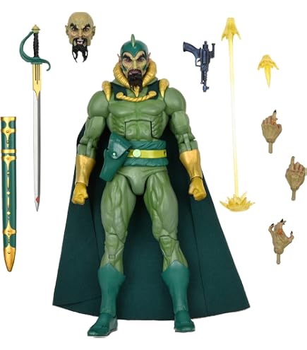 NECA Defenders Of The Earth - Phantom Action Figure 17,8 Cm Con Pistola E Mascotte
