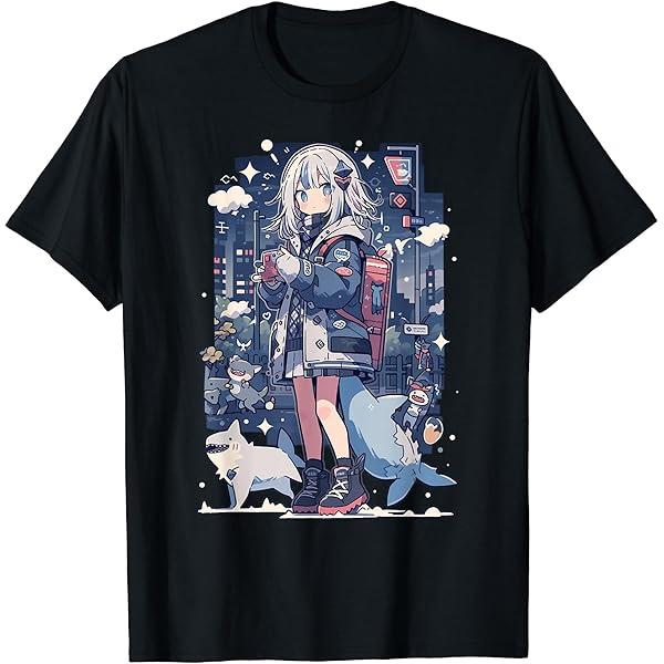 Amazon | 奇妙で珍しいアニメ少女紫髪 Tシャツ | Tシャツ・カットソー 通販