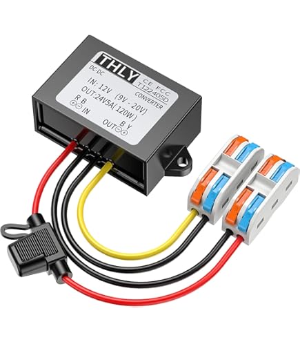 Amazon.co.jp: 12VDCから24VDCへ昇圧DC-DCコンバーター5A 120W