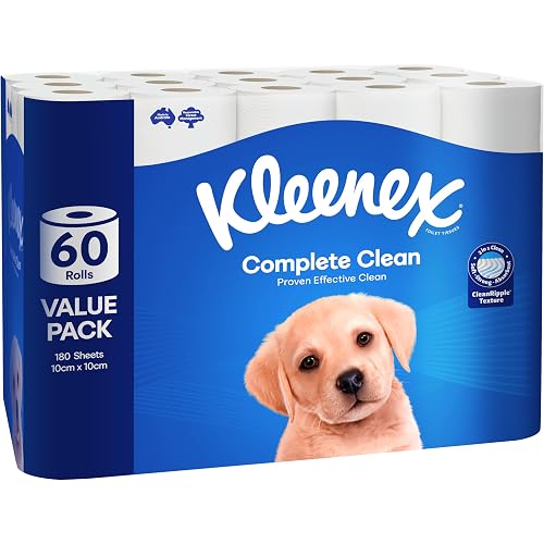 Kleenex Complete Clean Toilet Paper 60 Count (1x60 Rolls) - Packaging May Vary