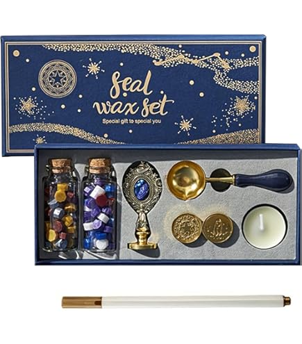 DELORIGIN Book Teacup Flowers Wax Sealing Stamp, 1" Brass Wax Seal Stamp Head With Wooden Handle Vintage Flower Wax Stamp For Invitation Cards Gift Wrapping Envelopes Wine Package Decoration