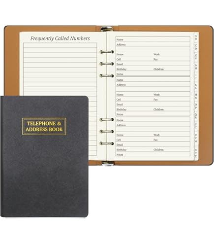 Refillable Address Book With Alphabetical Tabs, 648 Entry Spaces Large Print Contact Address/Phone Books, Blue PU Leather Hardcover A5 6 Ring Address Book Binder For Senior Home Office - View #8