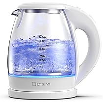 ガラス製電気ケトル 1L 容量 ブルー LEDライト 高い安全性 ガラス製電気ケトル 1L 容量 ブルー LEDライト 高い安全性