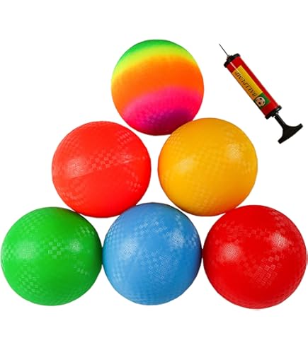 Kickball Raimbow Small Football For Kids 4-Pack Rainbow Playground Balls (8.5 Inch) With ...