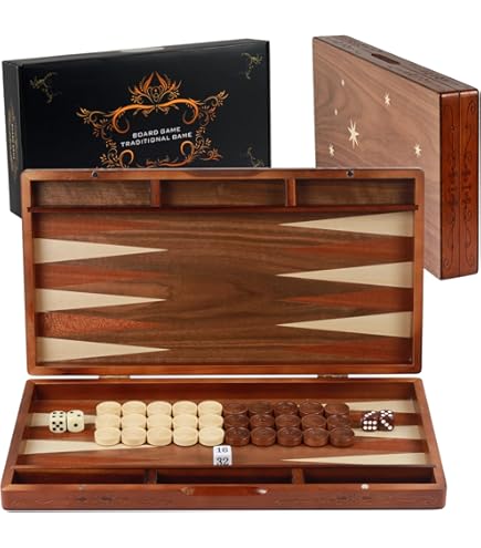 Amazon | バックギャモン Backgammon 木製 28cm×33.5cm ボード ピース