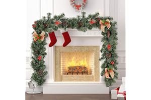 nacyvcos クリスマス 飾り ガーランド 1.8M クリスマス モール クリスマスリース パーティー装飾藤 ガーデン装飾籐 クリスマスボール クリスマスツリー 飾り おしゃれ オーナメント クリスマスガーランド グリーン 松の葉モール クリスマ