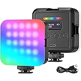NEEWER 磁気RGBビデオライト 360°フルカラー RGB61 LEDカメラライト コールドシュー3つ/CRI97+ /20シーンモード/2500K-8500K / 2000mAh 充電式ポータブル写真照明