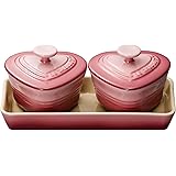 ル・クルーゼ(Le Creuset)  耐熱容器 プチ・ラムカン・ダムール・セット  ローズクォーツ 耐熱 耐冷 電子レンジ オーブン 対応  【日本正規販売品】