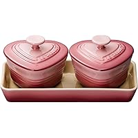 ル・クルーゼ(Le Creuset) 耐熱容器 プチ・ラムカン・ダムール・セット ローズクォーツ 耐熱 耐冷 電子レンジ オーブン 対応 結婚祝い 記念日 ブライダル ギフト プレゼント 引出物 【日本正規販売品】