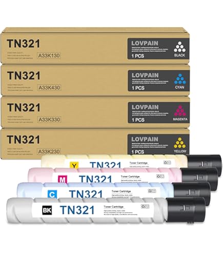 トナーカートリッジ 4個セット TN321K/Y/M/C Amazon.co.jp: LD Products コニカミノルタ TN-321K A33K130
