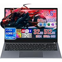 SERYUB ノートPC Core i7-1165G7 15.6インチ DDR4 32GB NvMe 512GB SSD