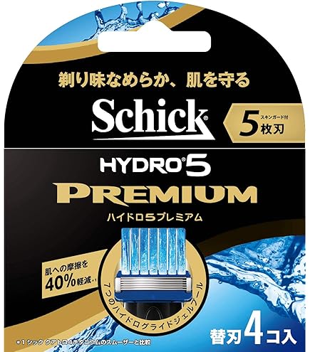 Schick HYDRO5 普通肌 替刃 4個入 × 4 HYDRO5 シック 替刃 4個 プレミアム 敏感肌用 カミソリ 替え刃 5枚刃