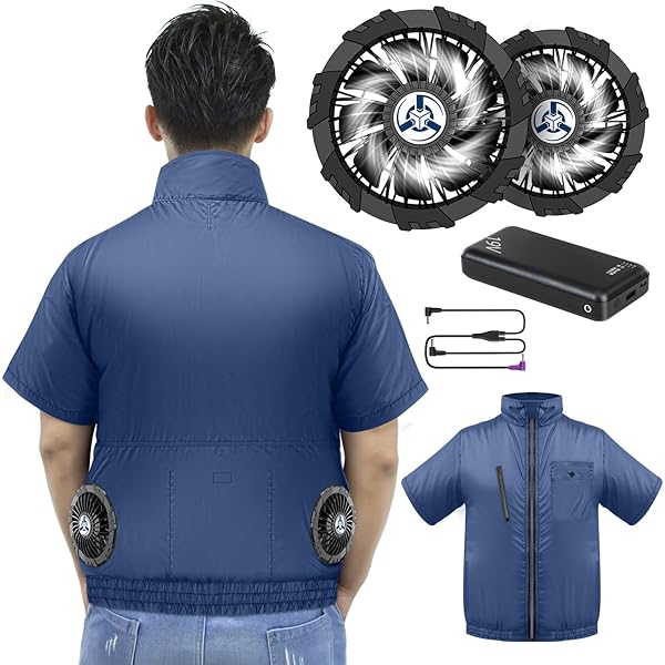 空調作業服 半袖 2026式DC19V 作業服 4段階風量 バッテリー付き Amazon.co.jp: [Sumeriy] 空調作業服 半袖 【2026暴風ファン DC19V超高