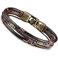 Jstyle Mens Vintage Leather Wrist Band Brown Rope Bracelet Bangle