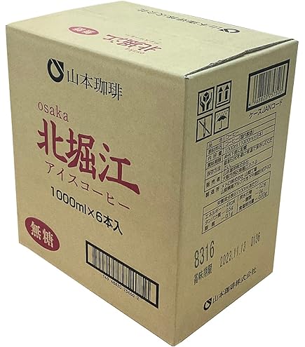 Amazon.co.jp: 山本珈琲 南堀江アイスコーヒー低糖 1000ml×6本 : 食品