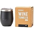 Huski Wine Tumbler | Premium Stainless Steel Wine Glass with Lid | Triple Insulated | Keeps Drinks Cold or Hot for Hours | Wi