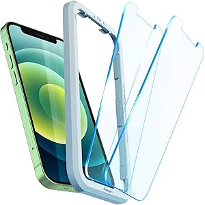 Spigen 2枚入 iPhone 12 Mini ガラスフィルム 5.4 インチ ガイド枠付き 日本旭硝子製 強化ガラ…