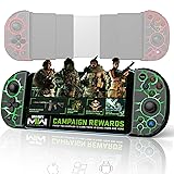 Megadream iPhone/Android/PC用スマホゲーム用コントローラー、ユニークなひび割れデザイン/RGBブリージングライト/ターボ機能、連射/連射ホールド、2つのホールトリガーキー、iPhoneコントローラーBluetooth接続、低遅延、CODモバイル用コントローラー、Diablo lmmortalをプレイ、スライド式伸縮ホルダー型、ブラック