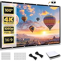 Amazon | プロジェクター スクリーン 100インチ 壁掛け 取り付け