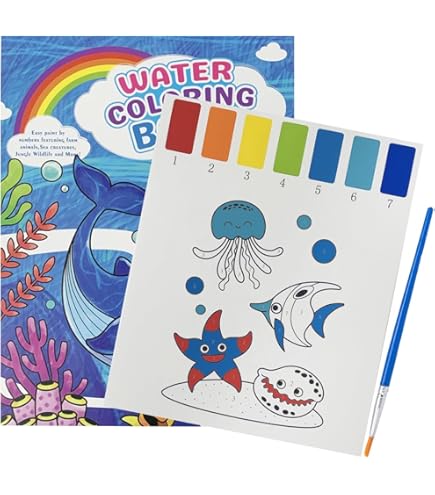 Amazon | Meicyan 水塗り絵 4-6歳知育玩具 すいすいお絵描き 16