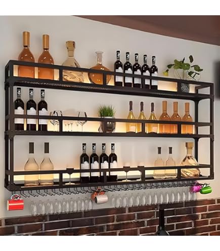 Amazon｜純正装飾 壁掛けワイングラスラック (2個セット) 4 + 4 = 8/10