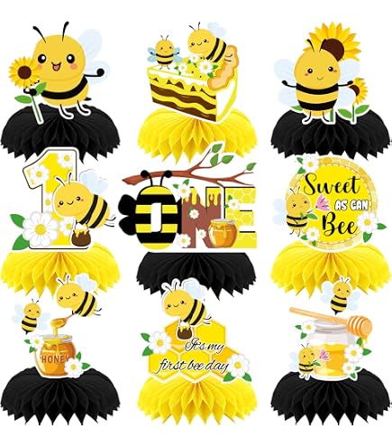 6 Months Birthday Decorations 1st Bee Day Bumble Bee Party Balloon ...