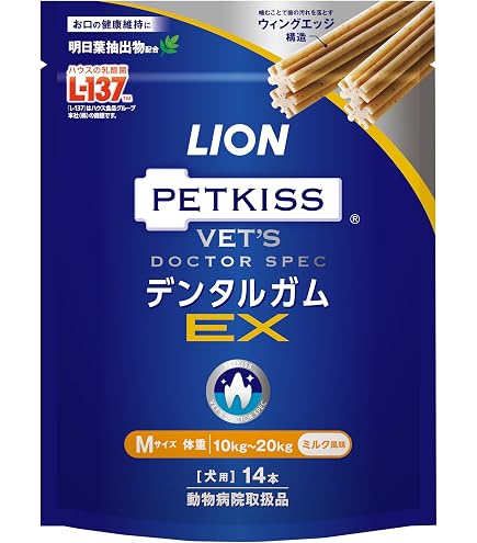 LION PETKISS デンタルガム Ｍサイズ 14本×7袋 Amazon.co.jp: ライオン ベッツドクタースペック デンタルガム EX M 14