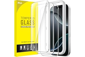 JETech Screen Protector for iPhone 16 Pro 6.3-Inch, Tempered Glass Film with Easy Installation Tool, Case-Friendly, HD Clear, 3-Pack