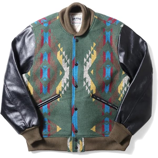 Amazon | [ヒューストン] スタジャン 無地 メンズ （ 厚手メルトン