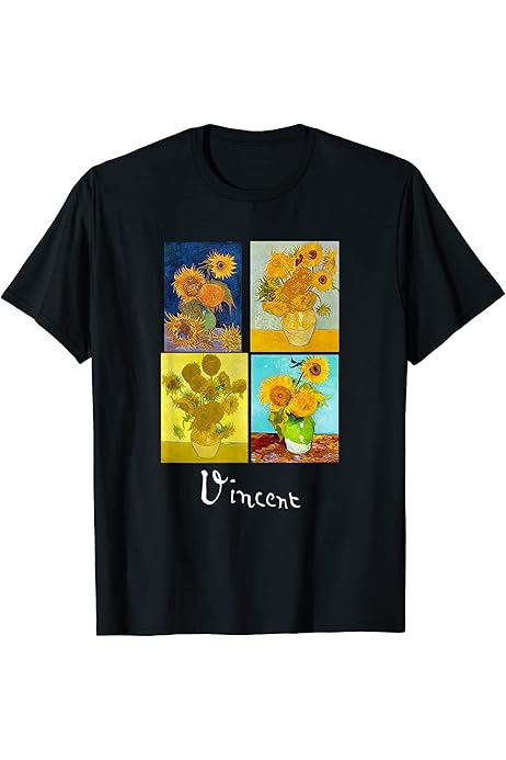 Amazon | ゴッホの有名な芸術絵画 ひまわりVan Gogh Tシャツ | Tシャツ 