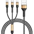 RAVIAD 3in1 充電ケーブル USB ケーブル 3A 急速充電 充電コード USB Type C ケーブル Micro USB ケーブル Phone 充電ケーブル 3台同時給電可能 Phone Android タイプC Xiaomi Gala