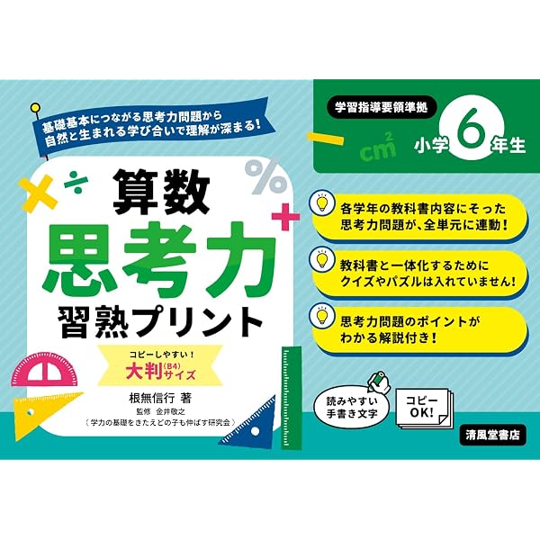 ［2025］SPICA 算数 思考力灘筑駒クラス小6　参考書 4冊セット 算数思考力習熟プリント 小学4年生 大判サイズ | 金井敬之 |本 | 通販
