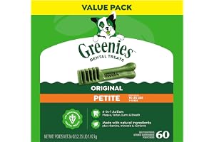 Greenies Canine Petite Dental Dog Treats Original Value Pack 1Kg Box | For Small Dogs, Oral Care Daily, Vet Recommended, Natural Ingredients, VOHC Accepted, Reduces Plaque & Tartar, Blueberry