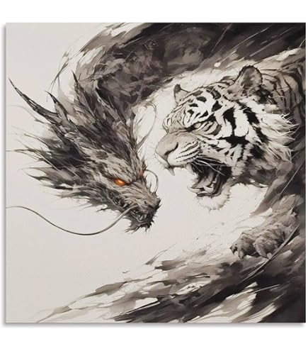 Amazon.co.jp: 龍の絵 「赤富士と青龍」 A4 竜の絵 : ホーム＆キッチン