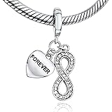 BOLENVI Forever Infinity Lovers Couple 925 Sterling Silver Pendant Charm Bead For Pandora & Similar Charm Bracelets or Neckla